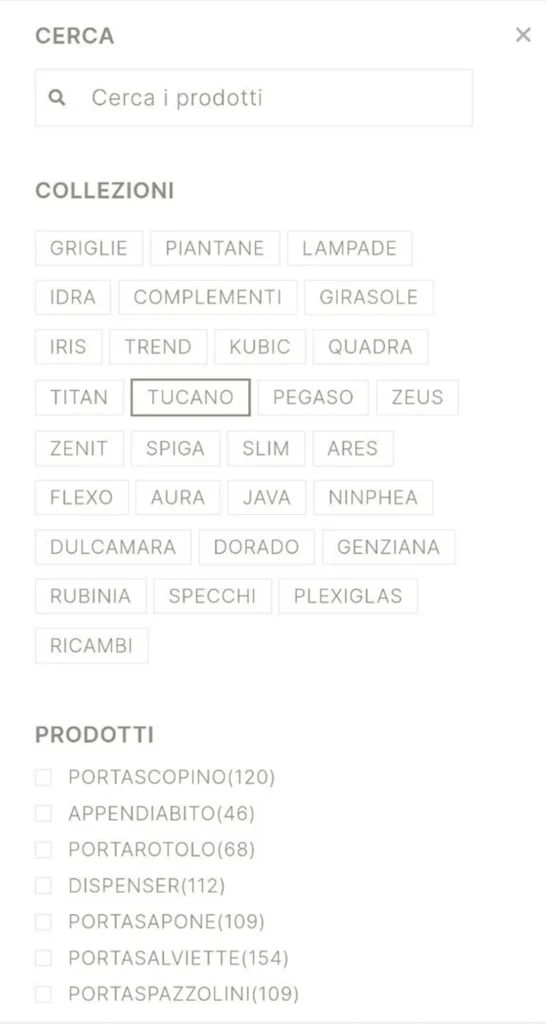 Categorii prodotti